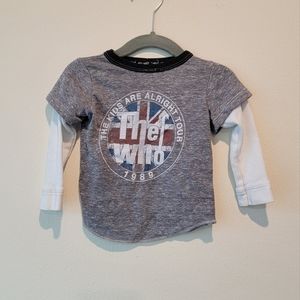 Rowdy Sprout long sleeve band tee set 6-12 mo